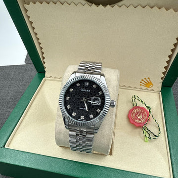 ROLEX ''BLACK/SILVER'' watch