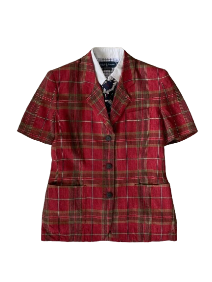 BURBERRY HEMP RED MONOGRAM ICONIC BLAZER