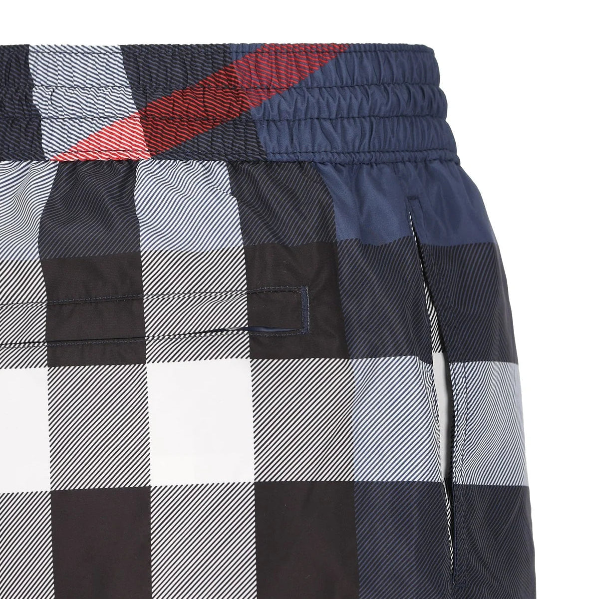 Burberry Checked Drawstring Swim Shorts Blue