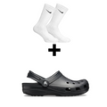 Black crocs + Nike socks bundle offer