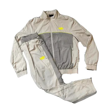 SynaWorld logo shell tracksuit - Light grey-Volt