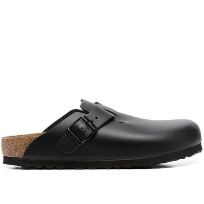 BIRKENSTOCK BOSTON SOFT FOOT BED - BLACK LEATHER