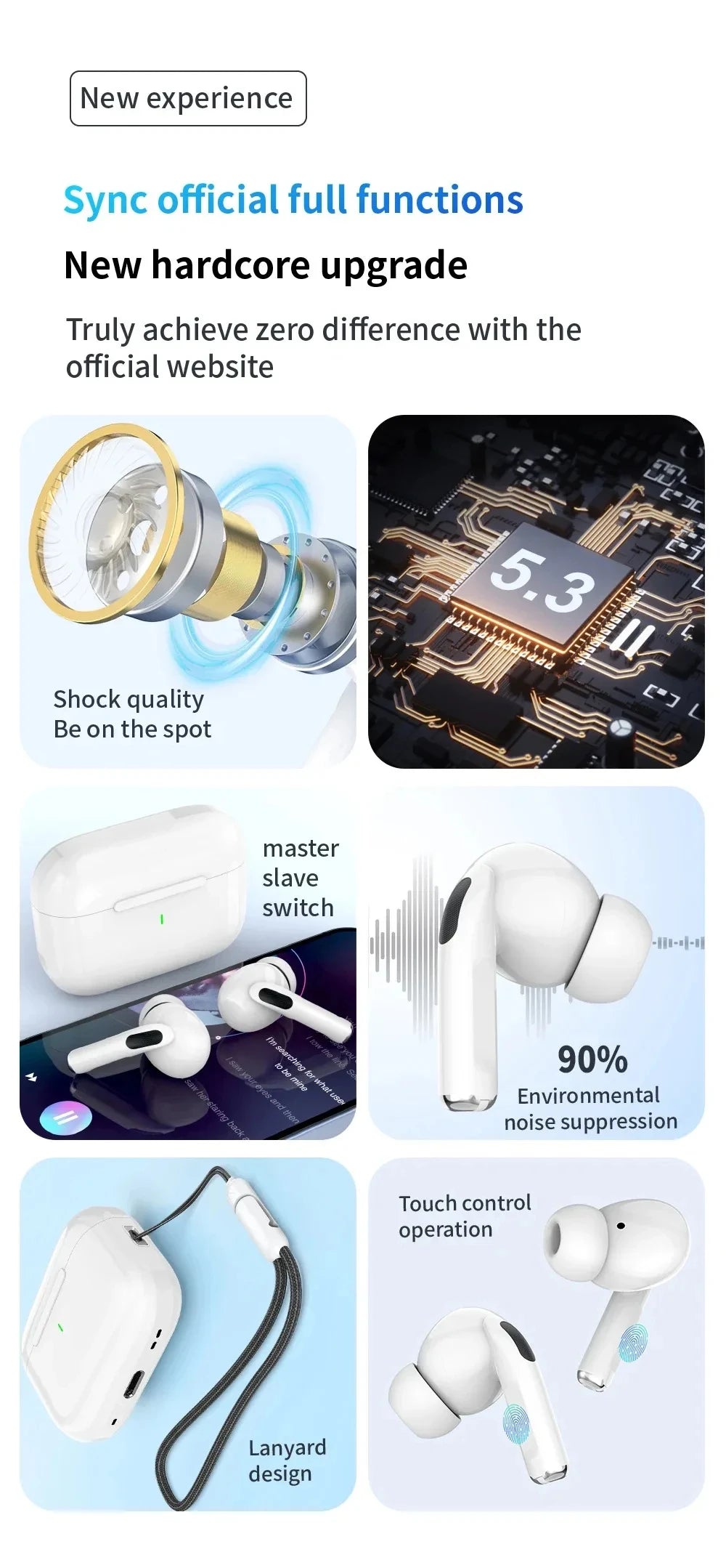Original Pro 5 TWS Max Wireless Bluetooth Earphones Sport Earbuds  In Ear Noise Cancelling Headset For iPhone Android Headphone