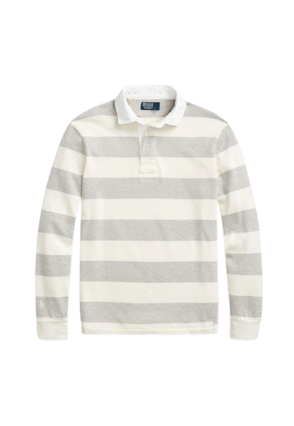 Gray & White Rugby Polo