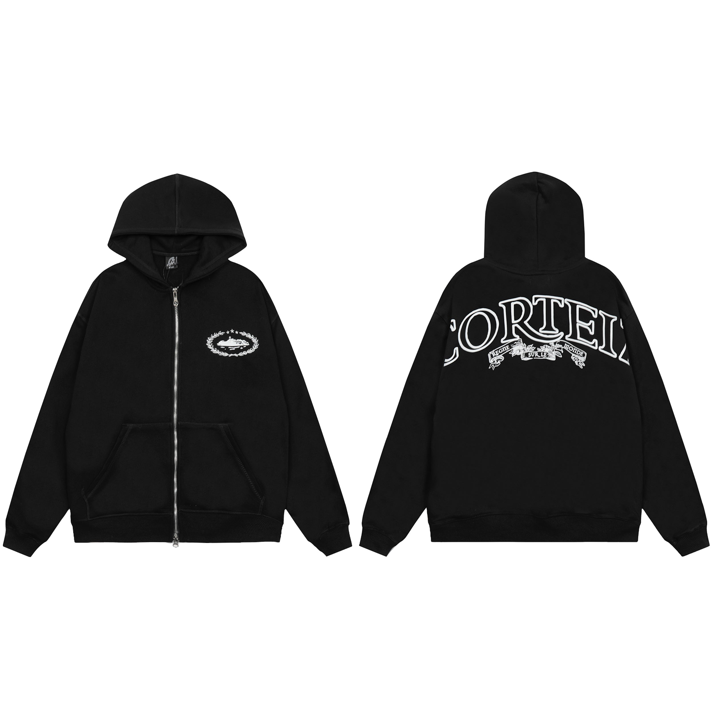 Corteiz RTW Superior Royale Zip Hoodie - Black (SET)